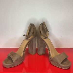 Krush Since 1970 Tan Suede Block Heel Sandle
